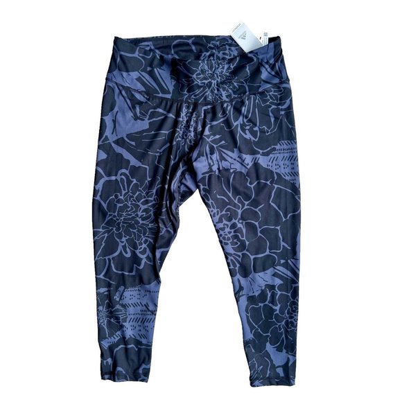 Adidas HD4460 Optime Superher Training Leggings Blue Floral - Picture 3 of 6